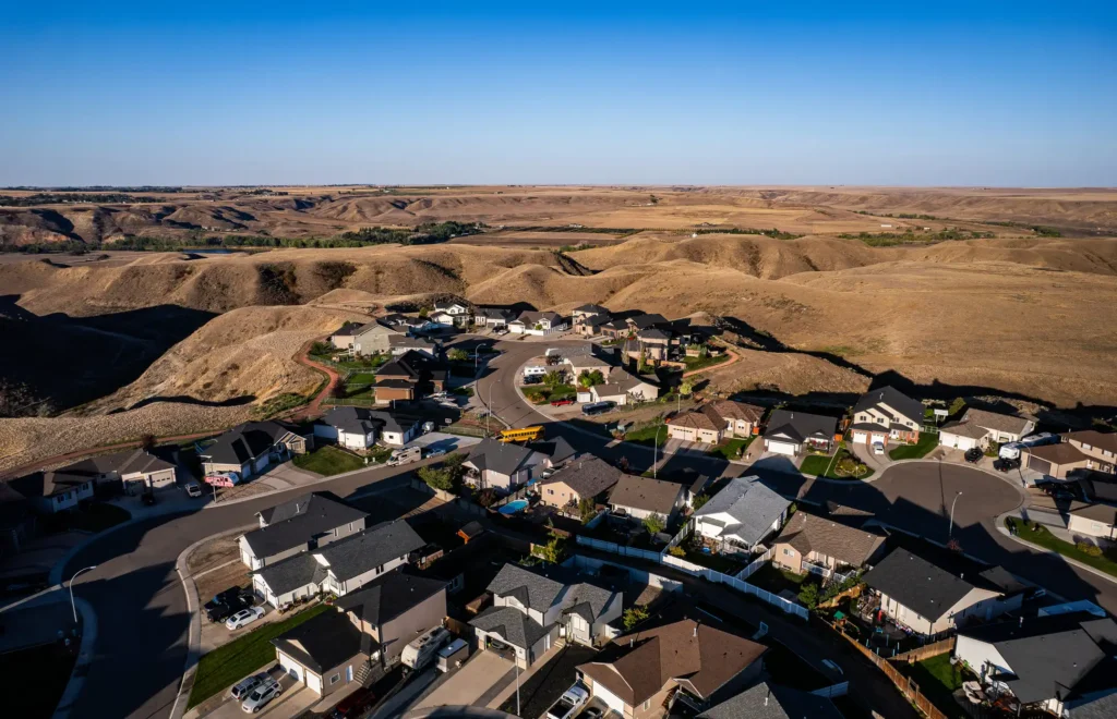 Aerial view of Redcliff, Alberta