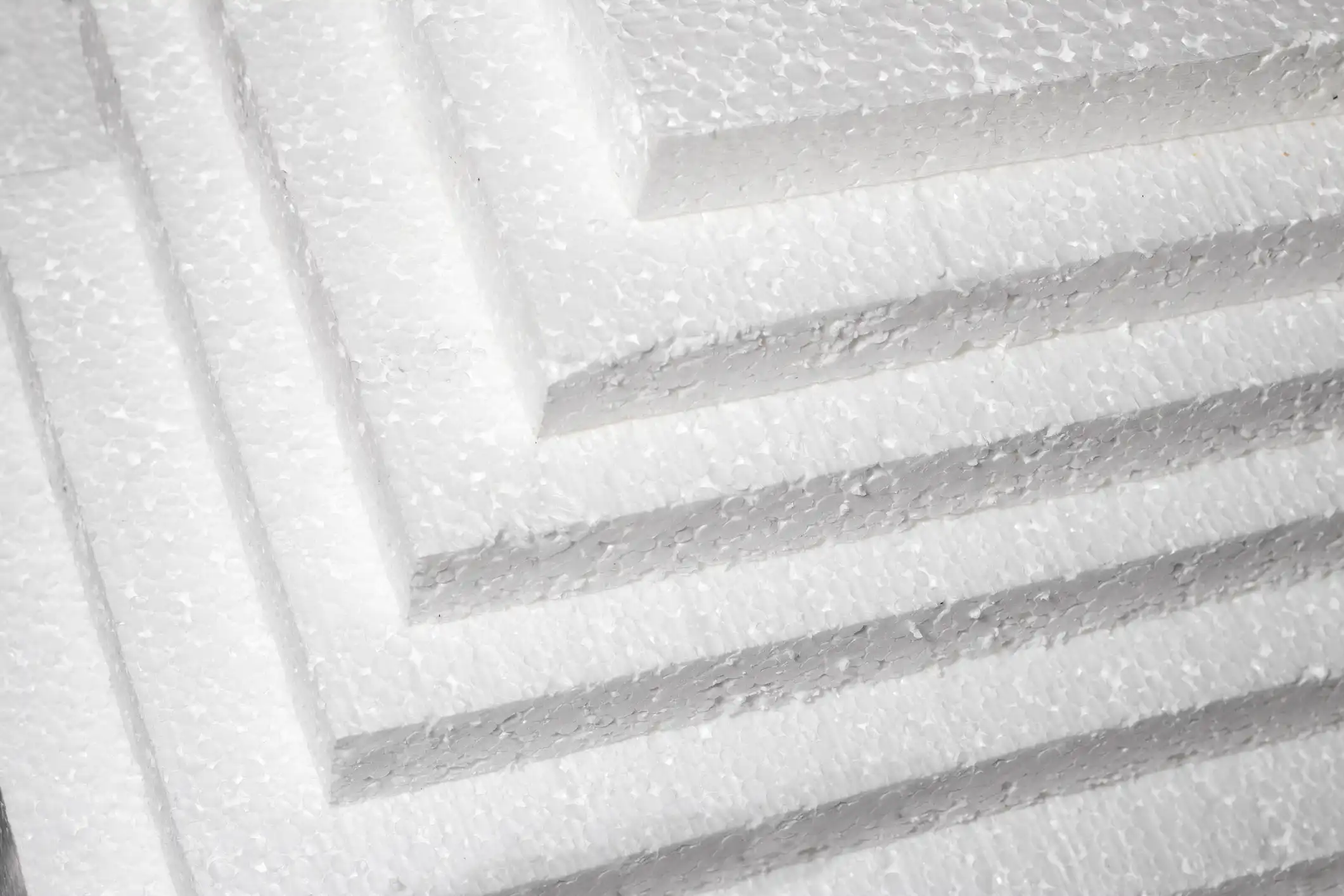 Styrofoam. Sheets of Factory manufacturing