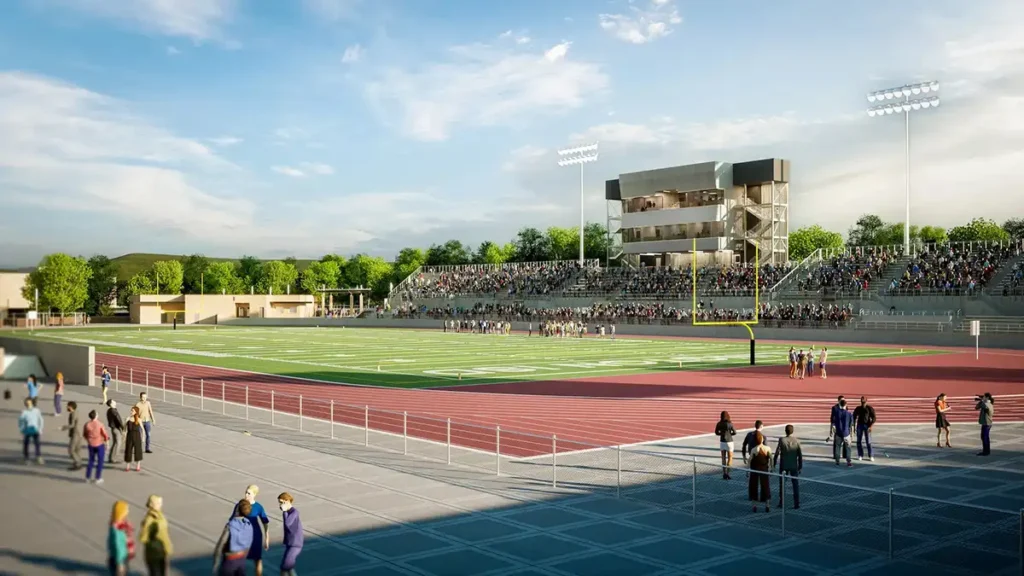 Arlington ISD Glaspie Stadium rendering field level